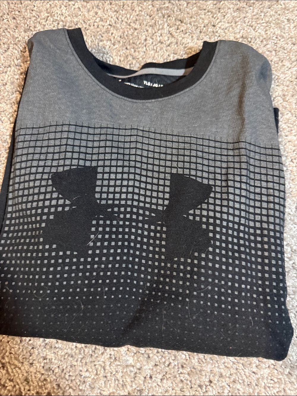 Under Armour Gray and Black Grid Logo Pullover